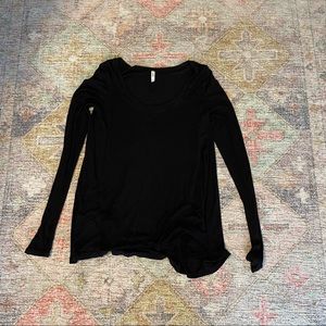 Free People Black Ribbed Long Sleeve